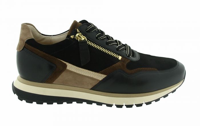 Gabor Sneaker Zwart/Whisky 36.378.67 H